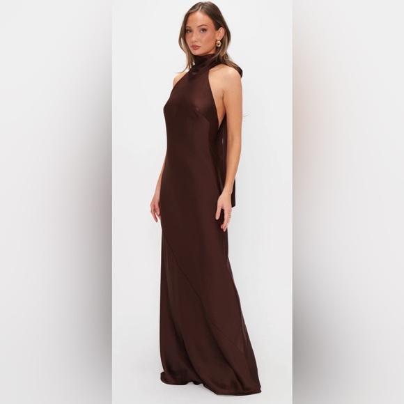 Show Me Your MuMu Dresses & Skirts - Show Me Your MuMu Lisa Chocolate Brown Maxi Dress